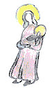 Drawing: Mary with the child